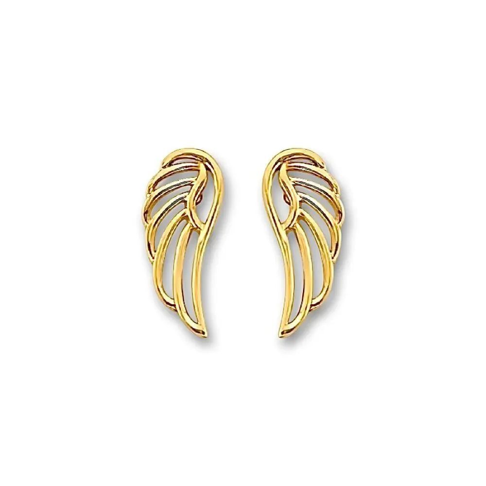 14K Solid Gold Wing Stud Earrings | Dainty Angel Jewelry By Tehrani Jewelry